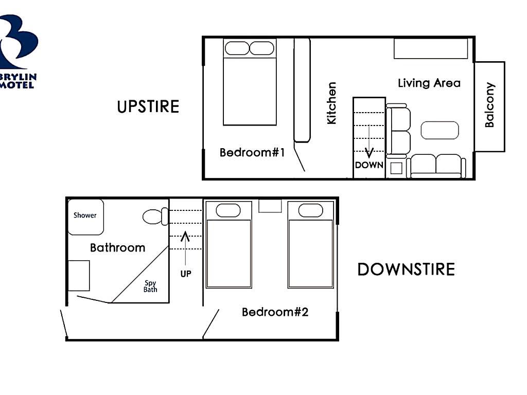 Brylin Motel: Two-Story Two-Bedroom Apartment with Spa Bath