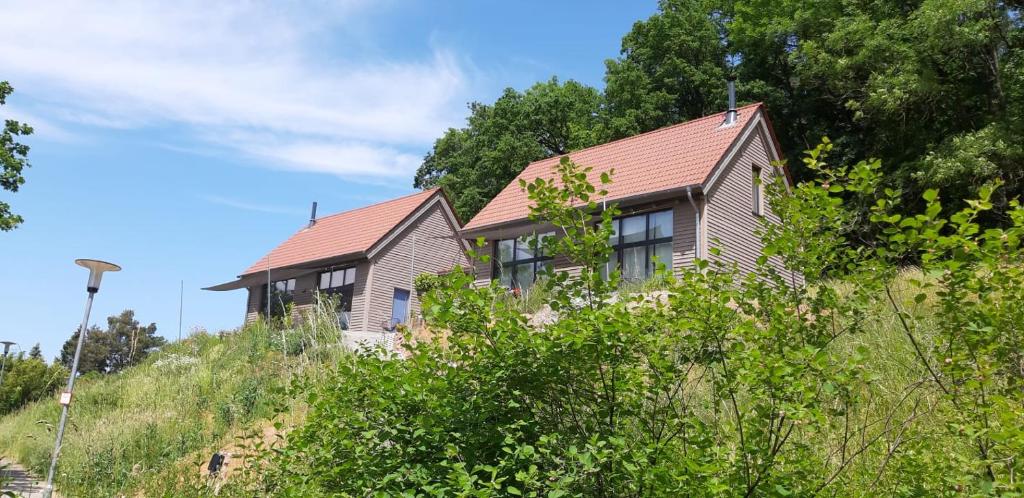 Odenwald-Lodge mit Infrarotsauna und E-Ladestation im Naturpark Odenwald "Haus Himmelblau"