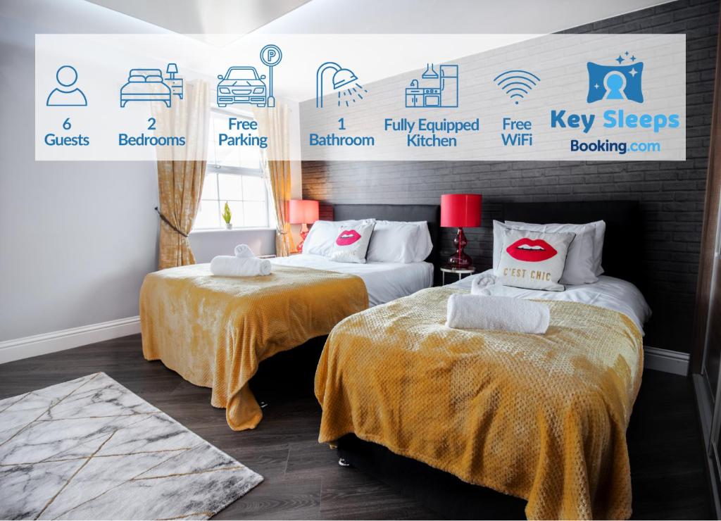 Mulberry - Luxury Two Bedroom Apartment - Free Parking